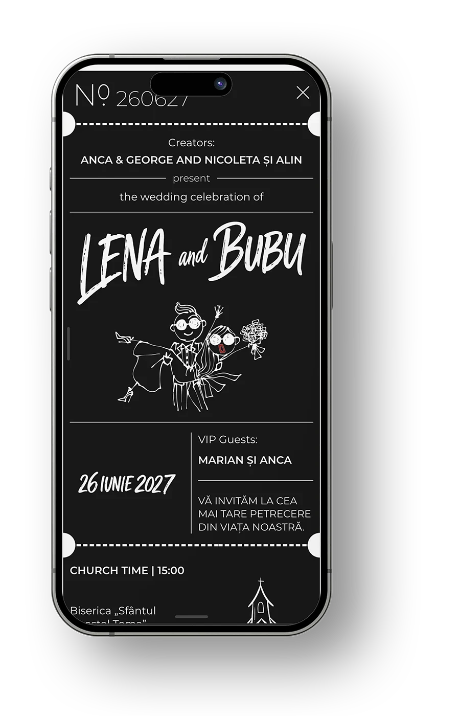Invitatie electronica Love Ticket v2