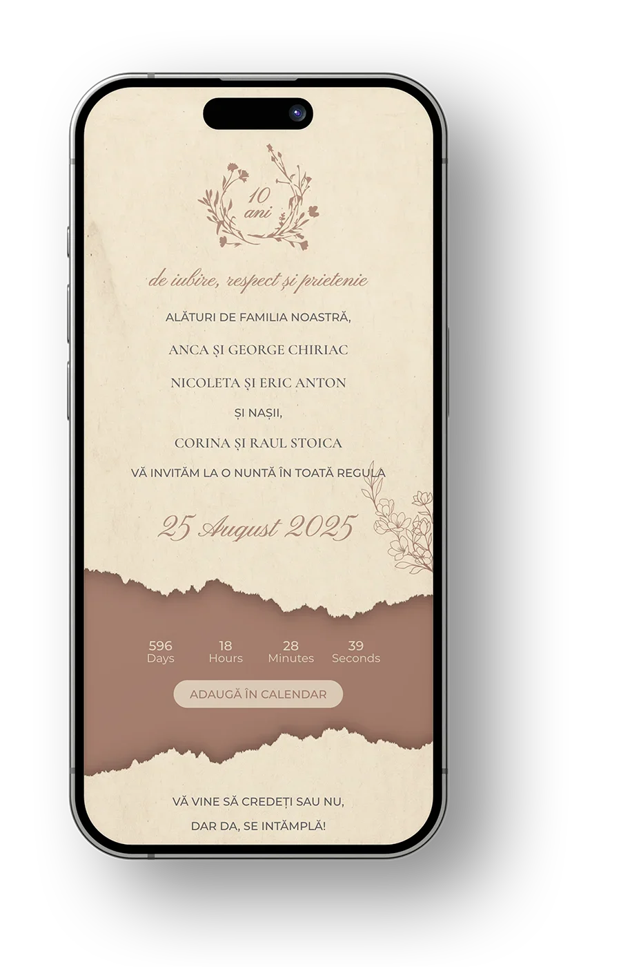 Invitatie electronica Mocha mousse